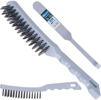 Drátěný kartáč Kartáč ocelový, 4 řady, plastový, Geko G00740