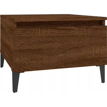Konferenční stolek Odkládací stolek hnědý dub 50 x 46 x 35 cm s kovovými nohami