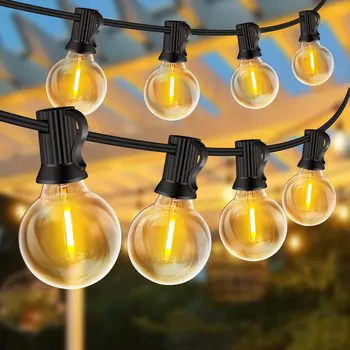 Venkovní osvětlení LED ZAHRADNÍ SVĚTELNÝ ŘETĚZ 30M IP44 VODĚODOLNÝ 52 ŽÁROVEK TEPLÁ BÍLÁ