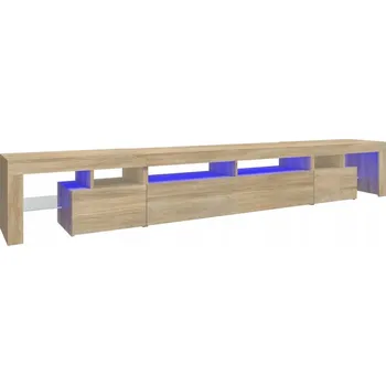 Televizní stolek TV stolek s RGB LED osvětlením, dub sonoma, 260x36,5x40 cm