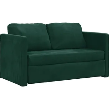 Pohovka Rozkládací pohovka futon 2v1, tmavě zelená, rozměry: 122 x 70 x 55 cm, 122 x 204 x 55 cm