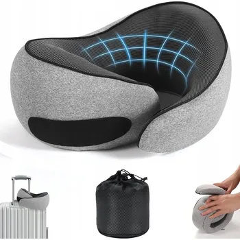 Polštář POLŠTÁŘ NA KRK A HLAVU KRKU PRO SPANÍ V AUTĚ CESTOVNÍ LETADLO