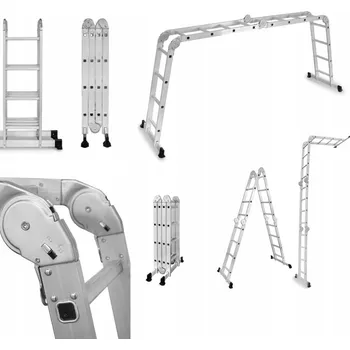 Žebřík Univerzální skládací Žebřík , 4x4 stupně, hliník, DRABEST