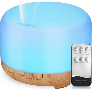 Zvlhčovač vzduchu ZVHLČOVAČ VZDUCHU NOČNÍ LAMPA AROMA DIFUZÉR AROMATERAPIE RGB + DÁLKOVÉ OVLÁDÁNÍ