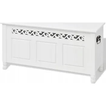 Zahradní lavice Barokní lavice s úložným prostorem, bílá, 96x32x51 cm, MDF