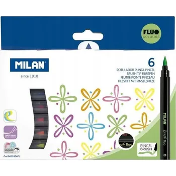 Štětcové Fixy 6 barev Milan Fluo