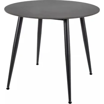 Jídelní stůl Kulatý jídelní stůl RION 90 cm s keramickou deskou, černý mramor