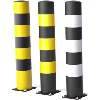 Plotový sloupek Bílo-černý ochranný sloupek s pruhem BO Impact - 20 x 120 cm