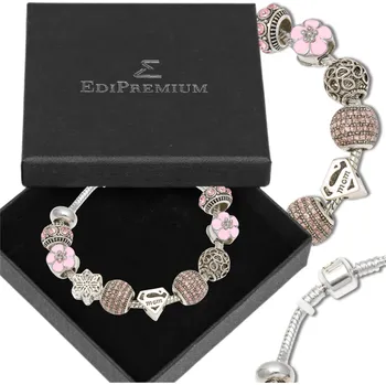 Náramek Camerazar Modulární náramek Stříbrné růžové přívěsky Korálky + krabička