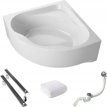 Vana Akrylátová rohová vana Polimat Standard, odtok uprostřed, 150 x 150 cm