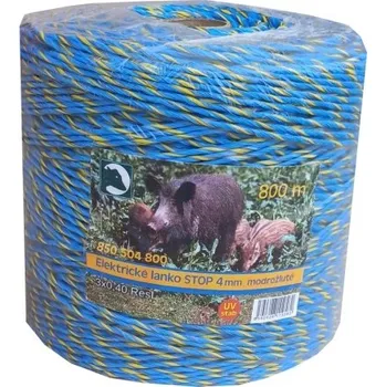 Ohradník Vodivé lanko pro elektrický ohradník STOP 4mm modrožluté 800m - doprava zdarma od 2 000 Kč