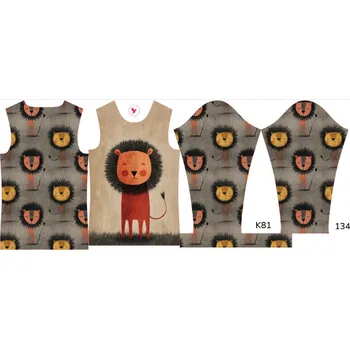 Panel na dětské termo tričko s dlouhým rukávem 134 šťastný lvíček