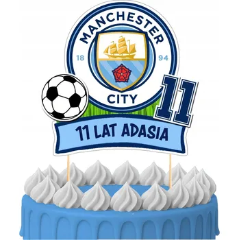 Obraz ZÁPICH DO DORTU Narozeninová Ozdoba na Dort Sto Let MANCHESTER CITY Postavičky 3