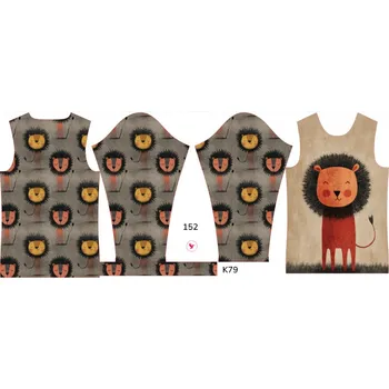 Panel na dětské funkční tričko s dlouhým rukávem 152 šťastný lvíček