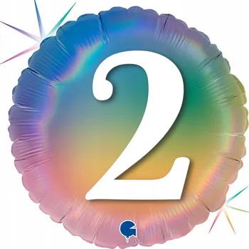 Balónek Fóliový balón 2 narozeniny duhový 46cm
