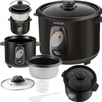 Rýžovar Hrnec na vaření rýže zeleniny RÝŽOVAR 1L 400W černý Sencor SRM 1001BK