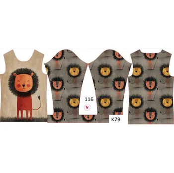 Panel na dětské funkční tričko s dlouhým rukávem 116 šťastný lvíček