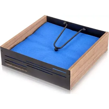 Kovový černý stojan na ubrousky s přítlačným ramenem LINE 18 × 18 × 5 cm