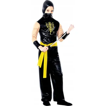 Karnevalový kostým KOSTÝM NINJA ŽLUTÝ DRAK SVALOVEC 140