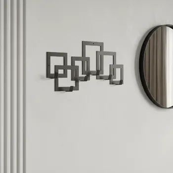Věšák Interex design Designový nástěnný věšák QUADRO / Černý matný