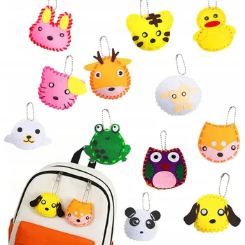 kreativní sada 12 KS SADA NA ŠITÍ PRO DĚTI Z PLSTI PLST SADA DIY přívěsků