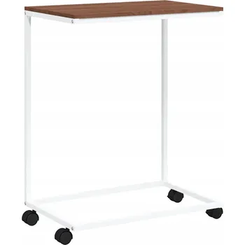 Konferenční stolek Bílý a hnědý boční stolek ve tvaru písmene 55x35x70 cm