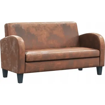 Pohovka Hnědá dvoumístná pohovka z umělé semišové kůže 139x70x76 cm