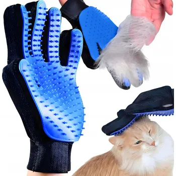 Obraz RUKAVICE S KARTÁČEM PRO VYČESÁVÁNÍ SRSTI PSA KOČKY