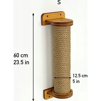 Škrabadlo sloup pro kočky silná juta velikost S 60 cm škrabadlo na zeď + šrouby