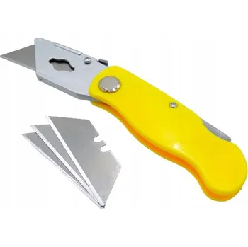 Pracovní nůž Nůž skládací s trapézovou čepelí + 4 náhradní čepele