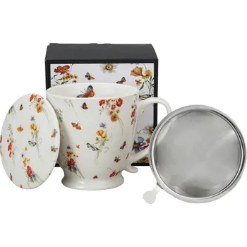 Porcelánový hrnek Grace 510 ml se sítkem bílý/vícebarevný