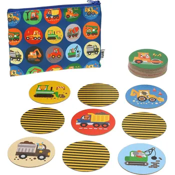 Pexeso Petit Collage Pexeso v taštičce Stavební stroje