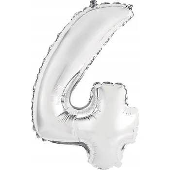Balónek Fóliový balónek ČÍSLICE 4 stříbrný