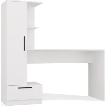 Psací stůl Psací stůl s regálem TopEshop Cosmo bílý 143x50x140 cm laminovaná deska