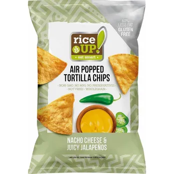 Chips Rice Up Bezlepkový Tortilla chips kukuřičný s příchutí nachos sýra a jalapeño (60g)