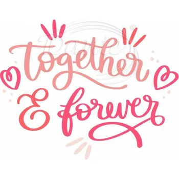 Textilní nažehlovací páska Dante Nažehlovačka Together & forever - 6 x 5 cm