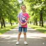 Dívčí tričko krátký rukáv Kugo DC9406 tmavě růžové