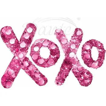 Textilní nažehlovací páska Dante Nažehlovačka Party XOXO - 12 x 7 cm