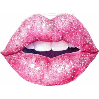 Textilní nažehlovací páska Dante Nažehlovačka Růžové rty - 6 x 4 cm