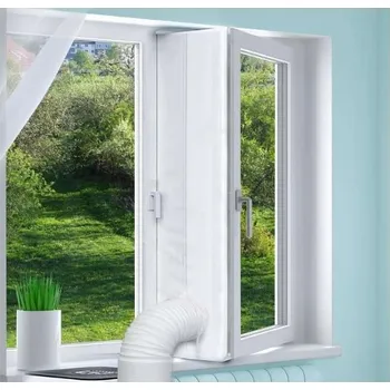 Klimatizace Těsnění do okna pro mobilní klimatizaci, ochranný rukáv na zip, bílé, 500 cm