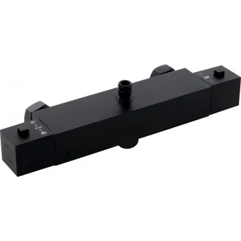 Vodovodní baterie Erga Therm, nástěnná sprchová termostatická baterie 150mm, černá matná, ERG-YKA-BW.GB-THERM-BLK