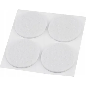 Podložka pod nábytek Kulaté filcové podložky samolepicí, bílé 40 mm, 4 ks