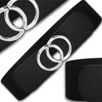 Opasek Dámský elastický pásek na šaty Black Wide