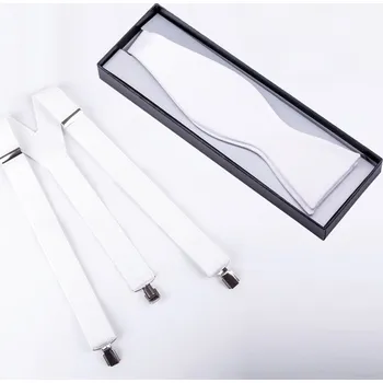 Kšandy Set kšandy a motýlek vázací bílý Assante 521, Velikost Uni