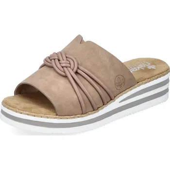 Dámské pantofle Dámské nazouváky RIEKER V0297-62 béžová S6 41