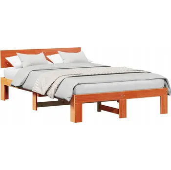 Postel Rám postele 120x200 cm hnědý z masivního borovicového dřeva