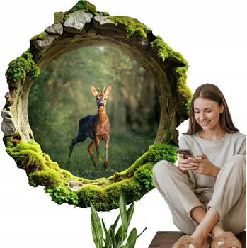 Samolepící dekorace Ozdobná Samolepka Samolepící Dekorace na Zeď 56x60 cm Lesní idylka