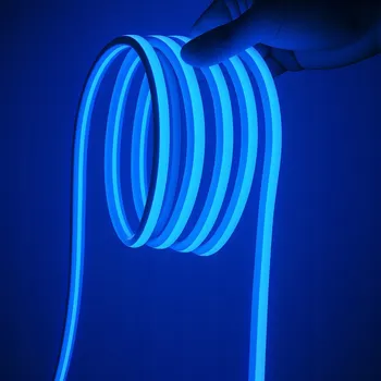 LED páska Neonová LED páska SMD 240 10mm Modrá, dělitelná po 10 cm, 230V, Vodotěsná