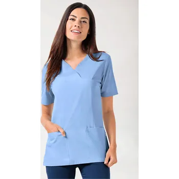 Dámská tunika Clinic Dress, oblékací – výstřih do V, modrá, Velikost 4XL
