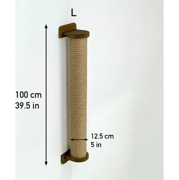 Škrabadlo svislé, nástěnné škrabadlo L-100 cm sloupek pro kočky, velmi stabilní